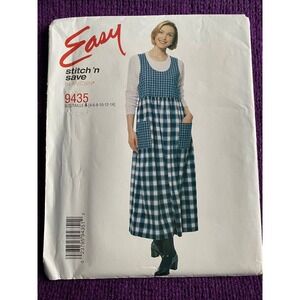 McCalls sewing pattern 9435 dress jumper patch pockets sz 4 6 8 10 12 14